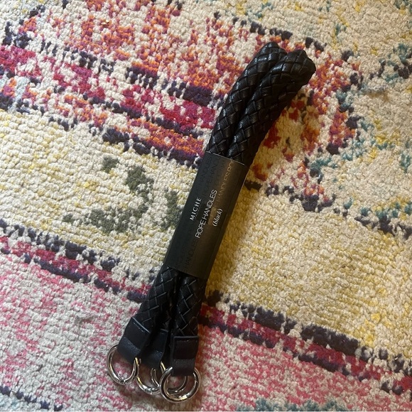 MICHE rope braided Handles Black Leather New - Picture 1 of 5